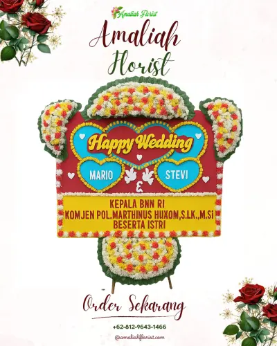 Karangan Papan Bunga Pernikahan di Ciduwet